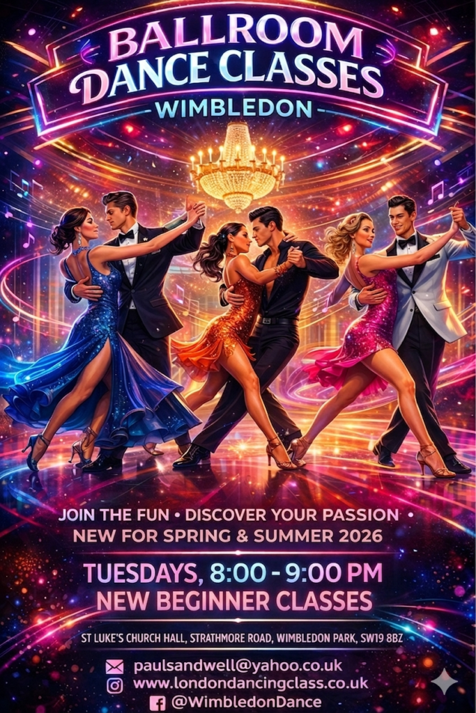 New Beginner Starter Level classes on Tuesday evenings at St Luke's Church Hall, Wimbledon, SW19 with Wimbledon Dance School